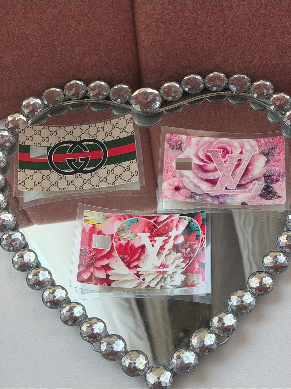 Pink Floral LV-Style - Gucci Credit Card Sticker Cover